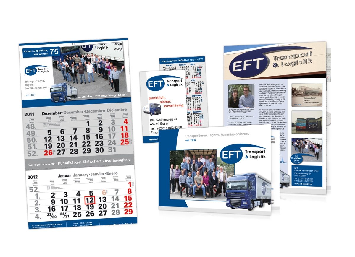 Kalender, Karten und Kundenzeitung für EFT