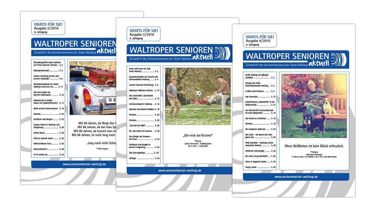 3 Ausgaben der Waltrop Senioren aktuell