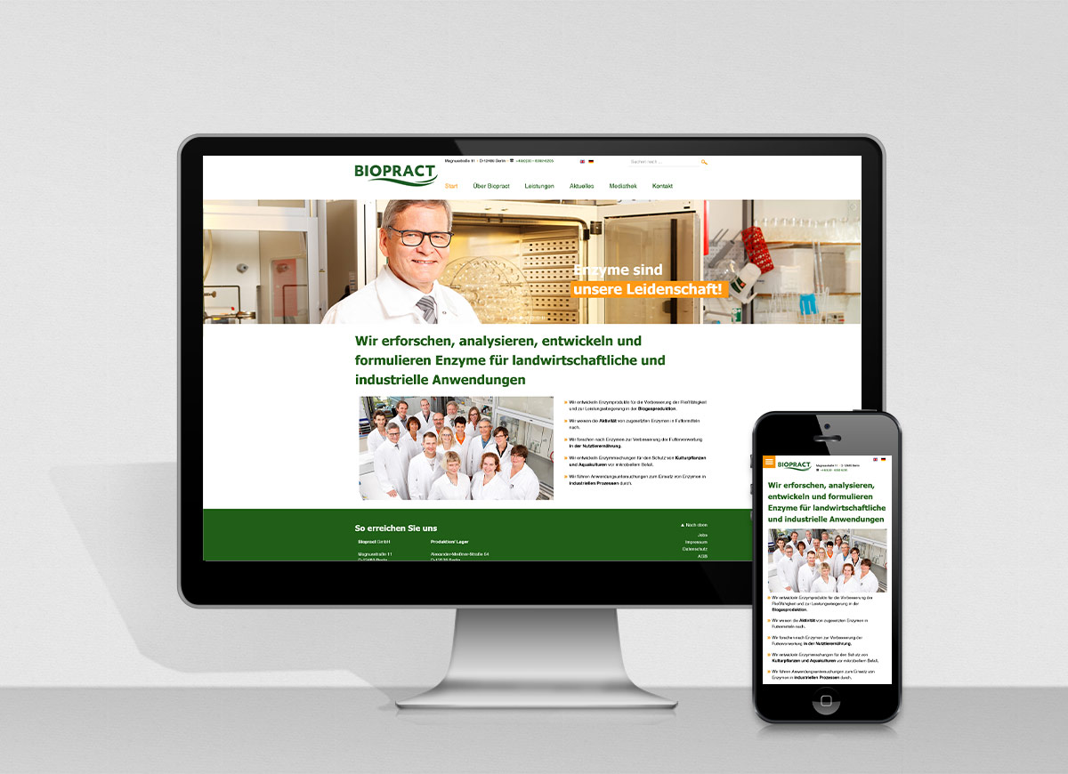Website Biopract GmbH