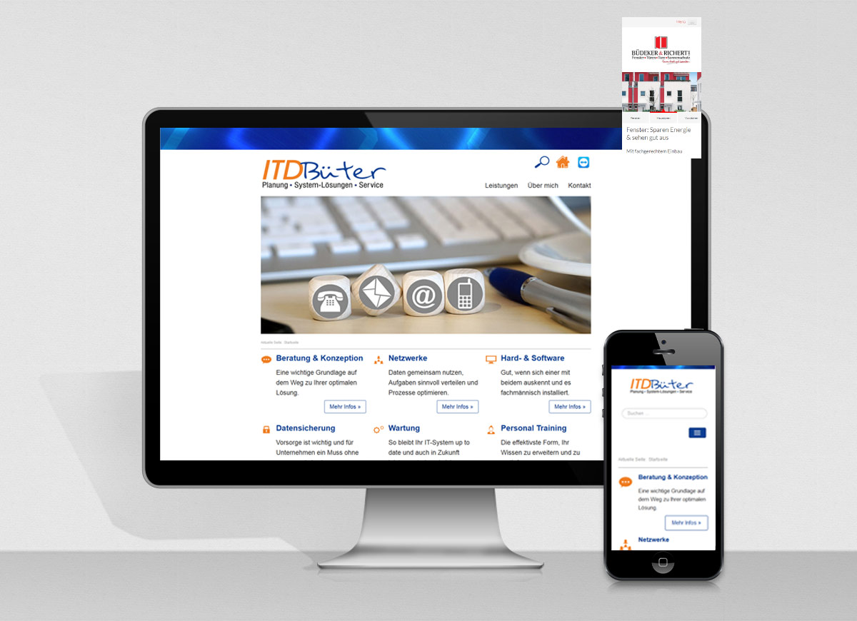 Bildschirm mit Webseite von IT D.Büter