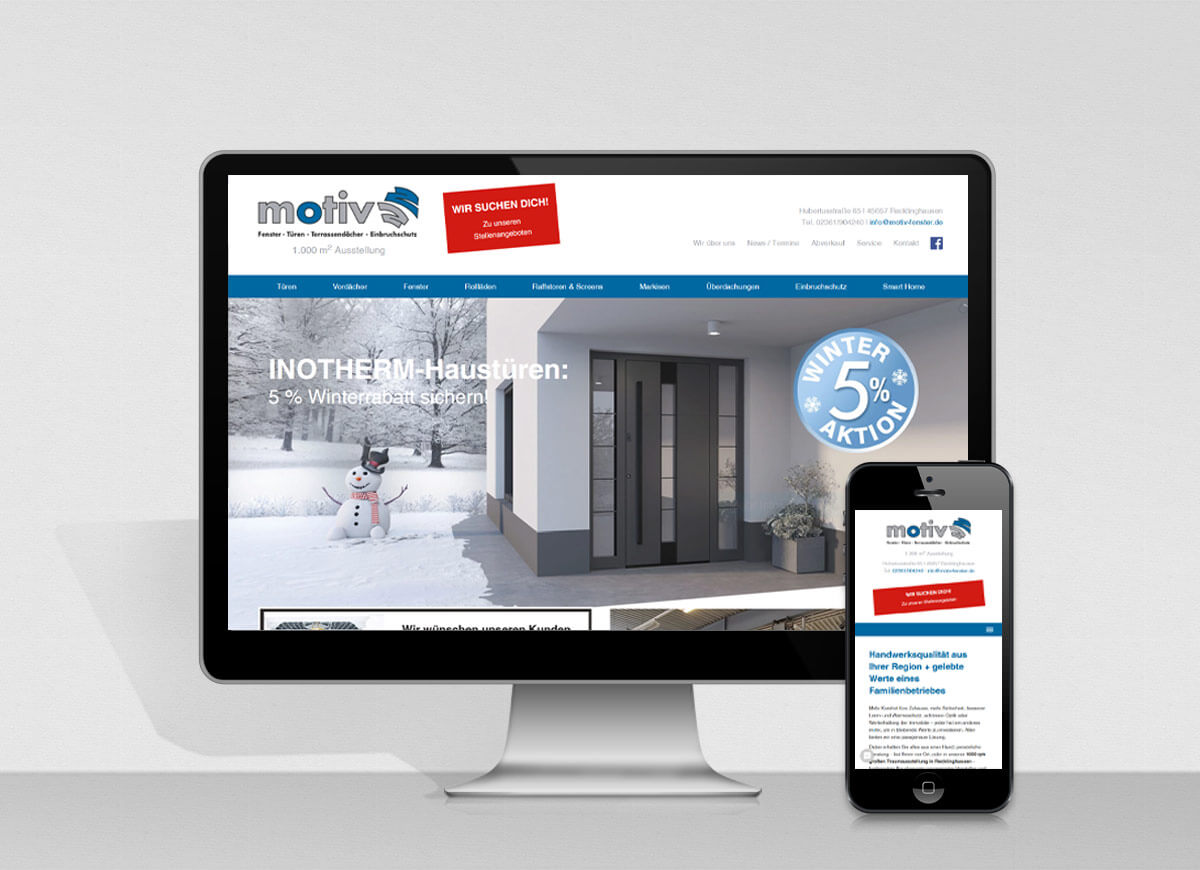 Erstellung einer neuen Webseite für Motiv GmbH & Co KG in Recklinghausen