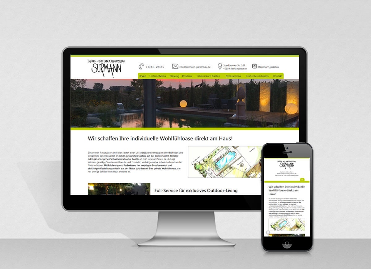Erstellung einer neuen Webseite für Surmann Gartenbau